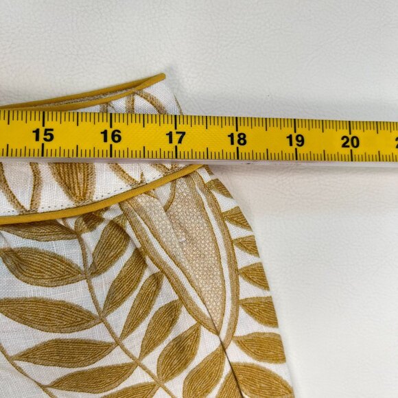 NWOT Farm Rio Midi Skirt Off-White/Beige Lace Nature Wavy Hem Linen Size L - Picture 10 of 12